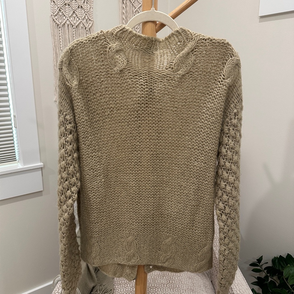 Max Mara Tan Chunky Knit Button Front Cardigan Sweater - Picture 5 of 8